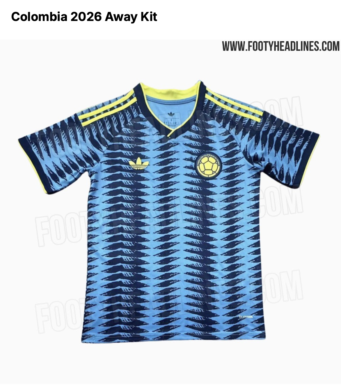 Site vaza imagem da camisa reserva da Colômbia