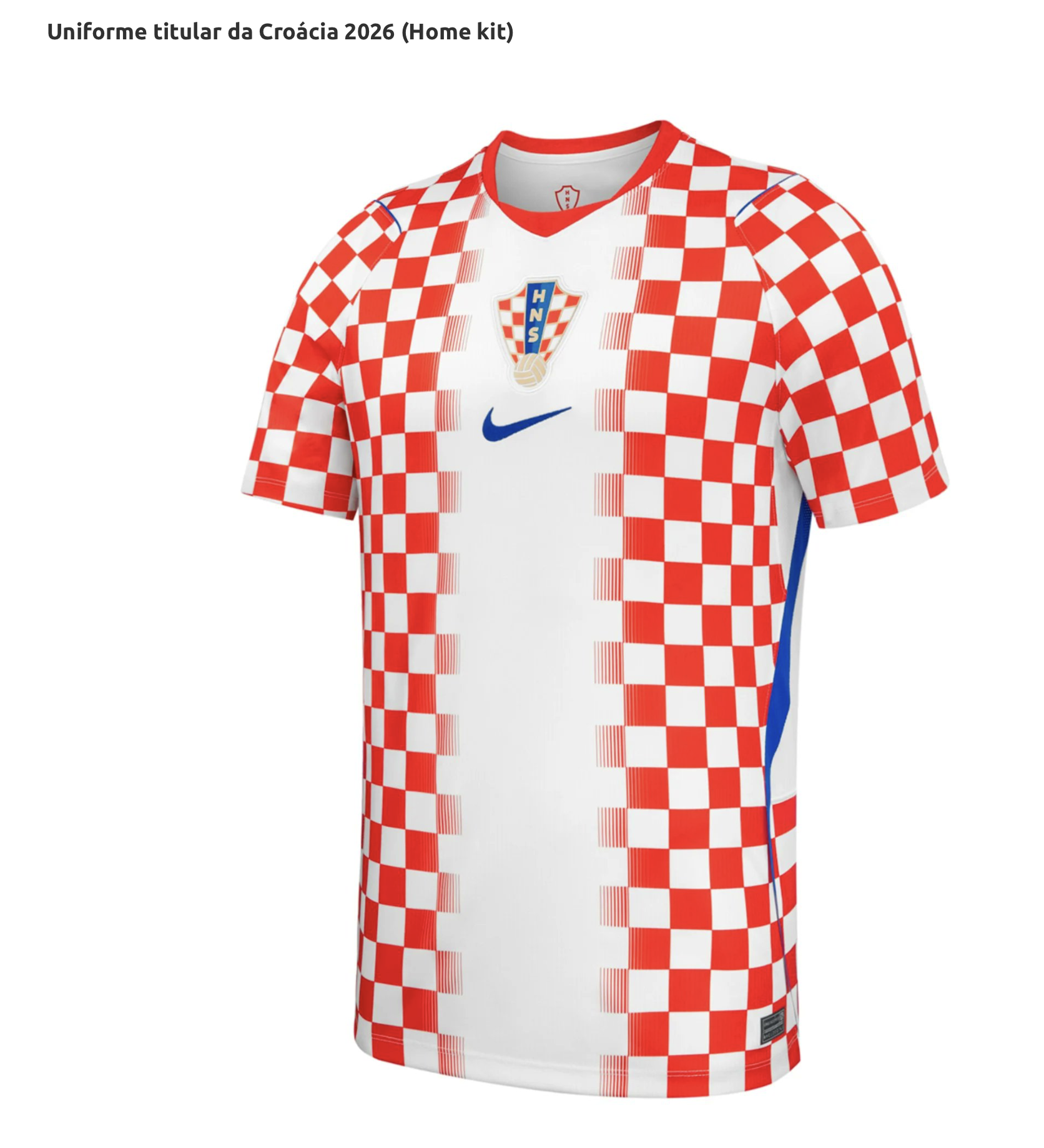 Camisa principal da Croácia 