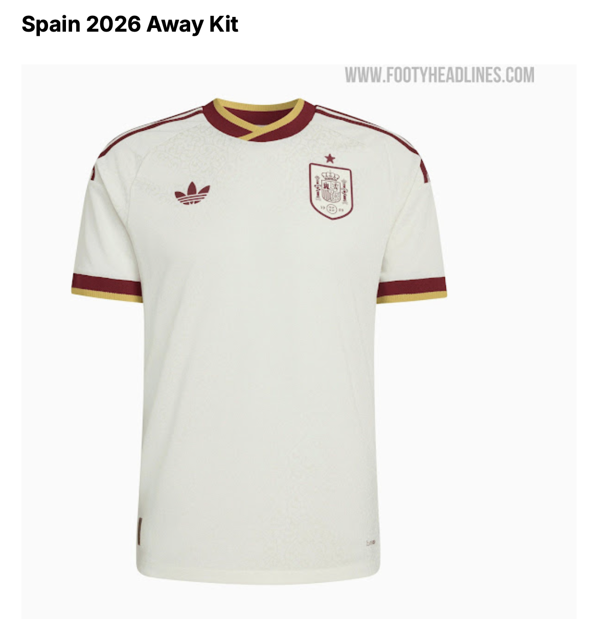 Site vaza imagem da camisa reserva da Espanha