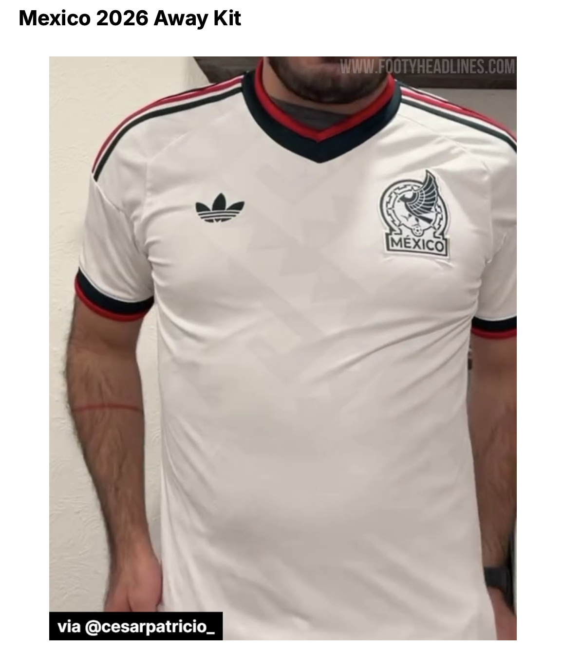 Site vaza imagem da camisa reserva do México, país sede 